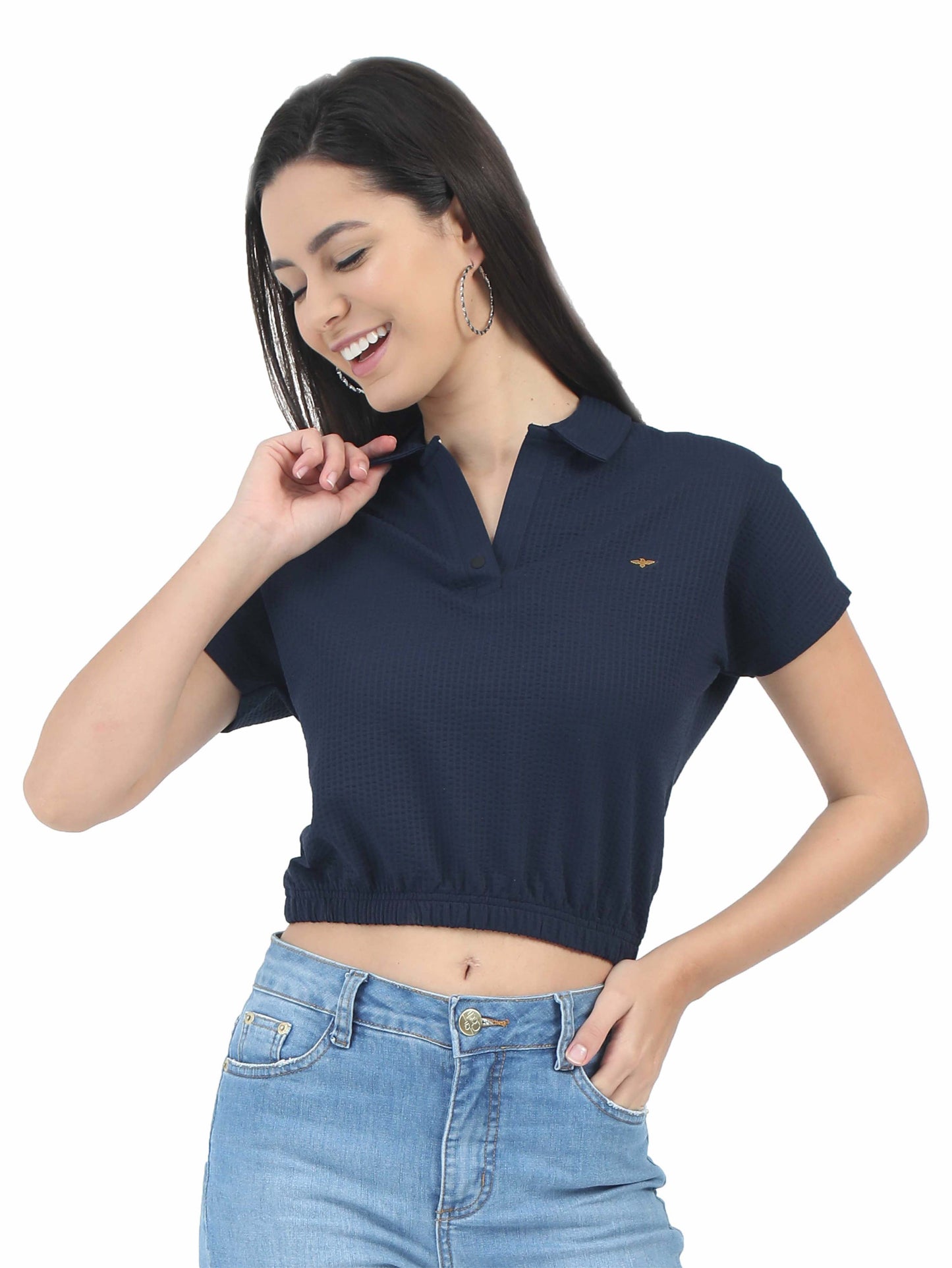 Navy Blue Women's Crop Tops