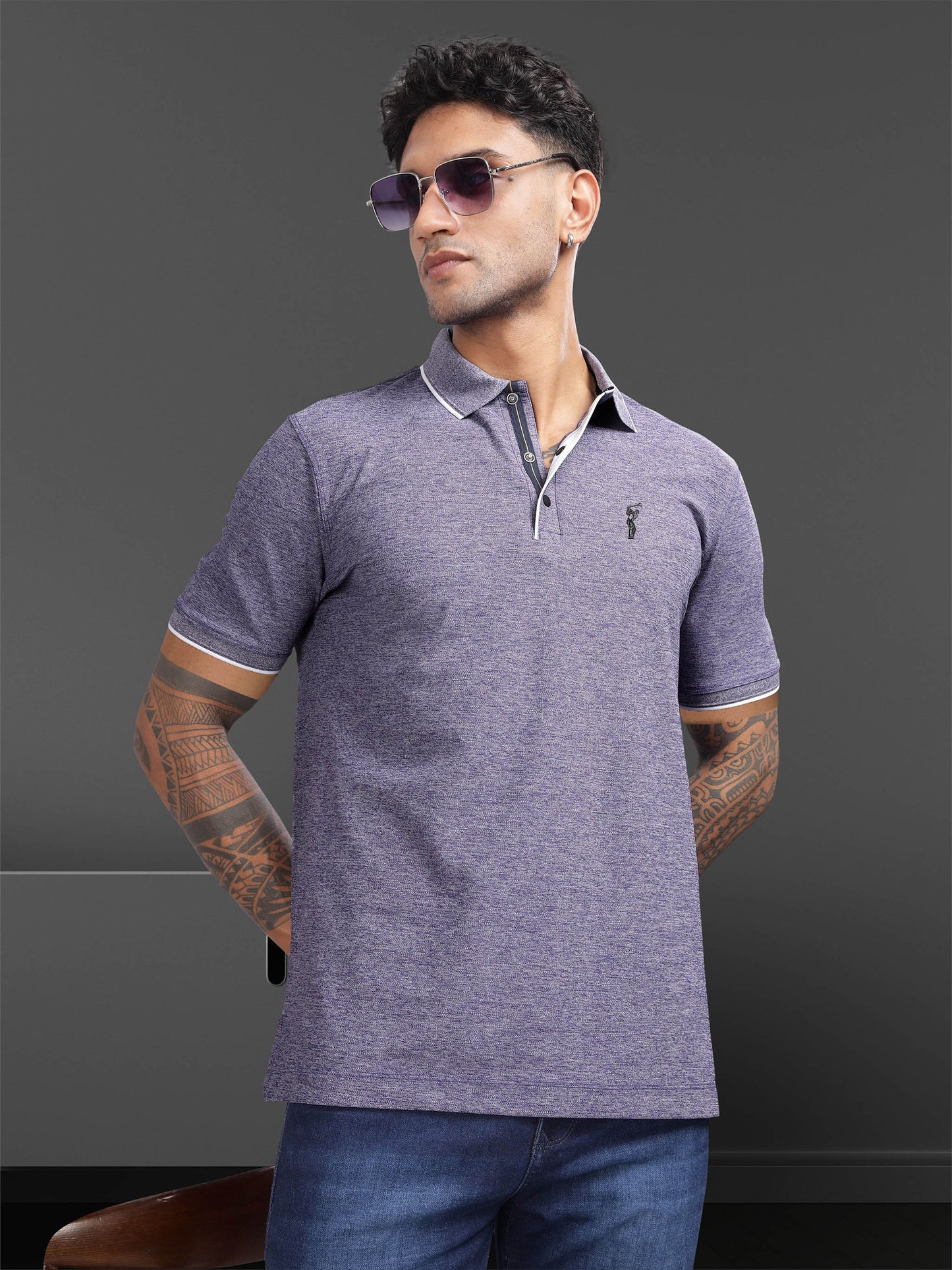 Purple Mist Tipping Polo Shirt