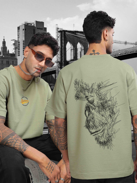 Moose Grey Men's Oversize T-Shirt