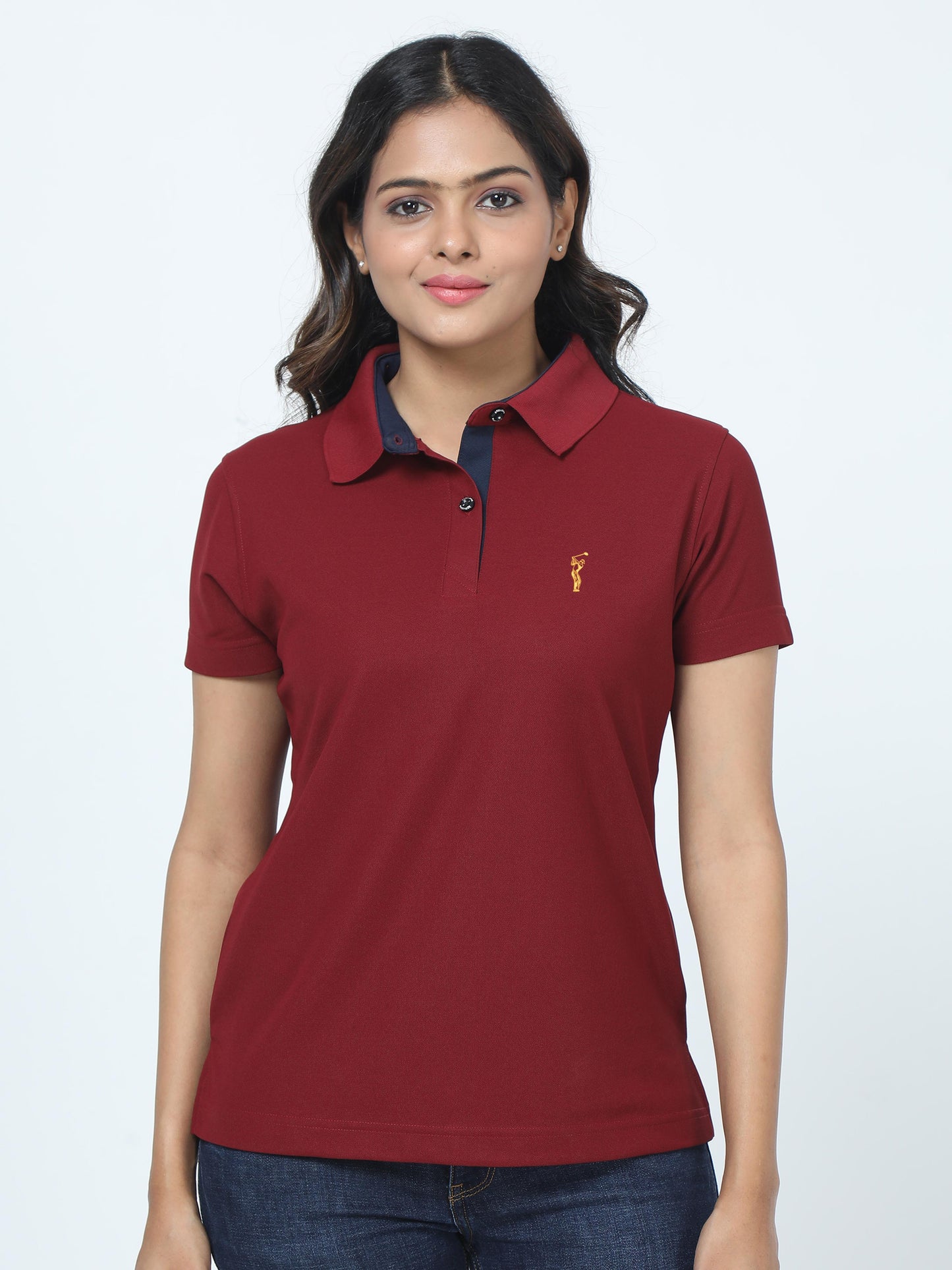 Maroon Women's Premium Golf Polo T-Shirt