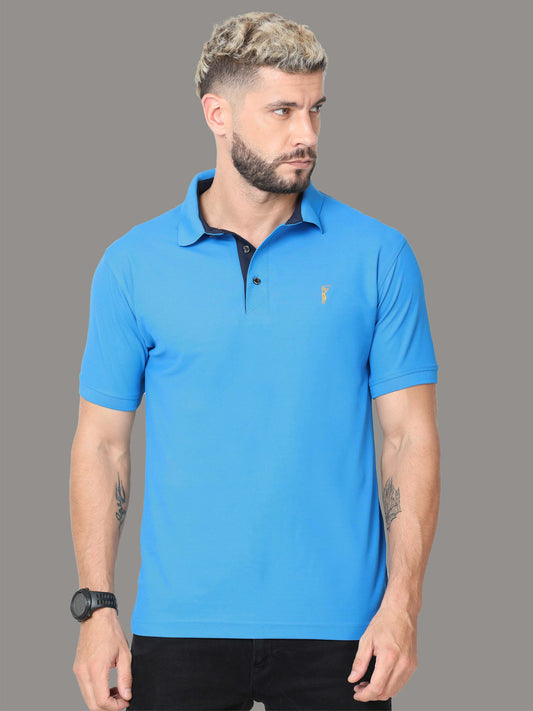 Dresden Blue Premium Golf Polo T-Shirt