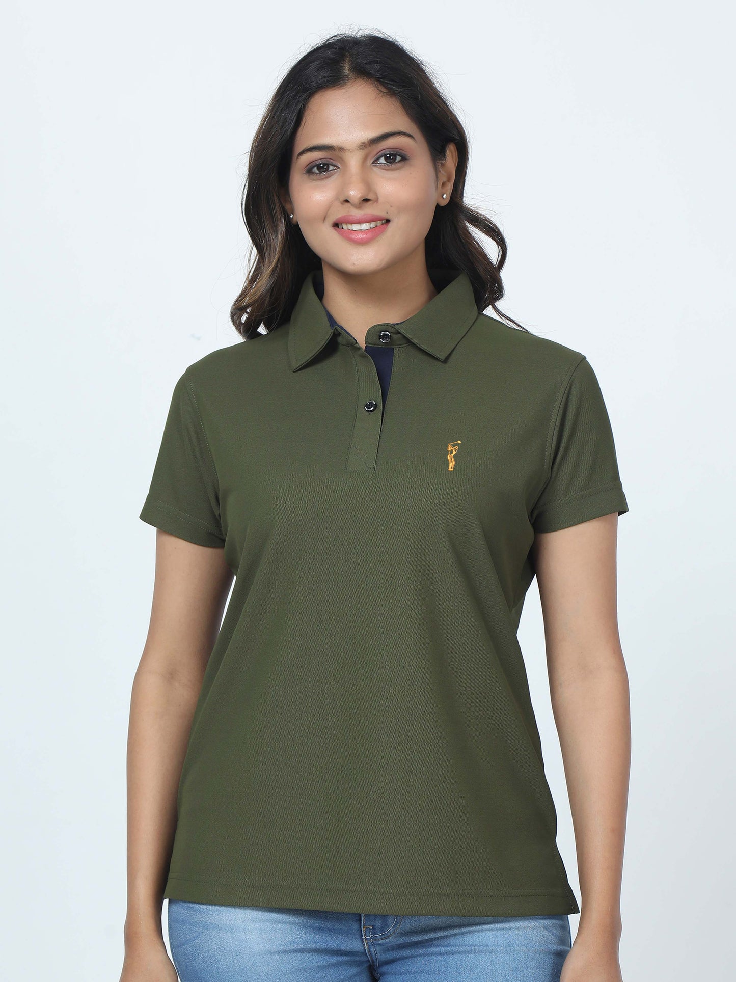 Olive Green Women's Premium Golf Polo T-Shirt