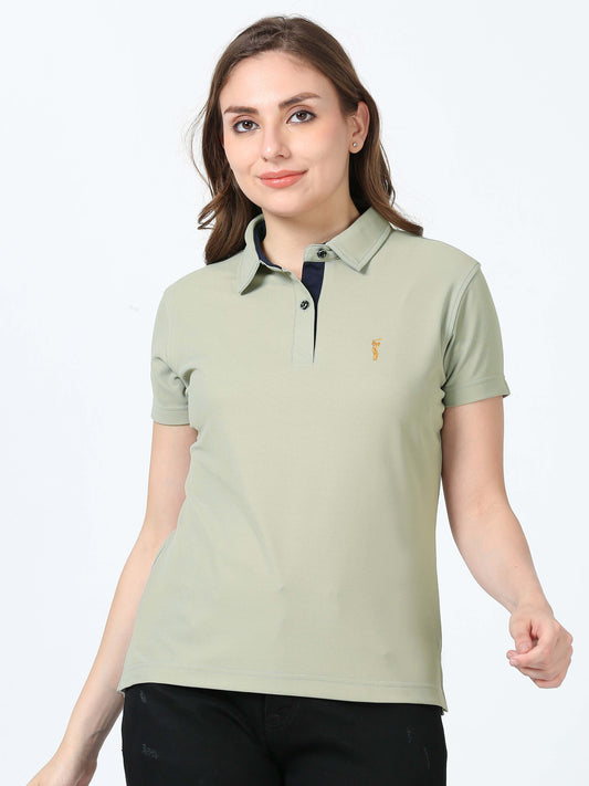 Moose Grey Women's Premium Golf Polo T-Shirt