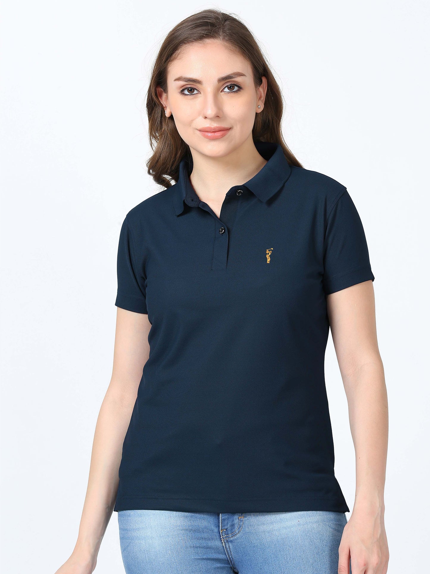 Navy Blue Women's Premium Golf Polo T-Shirt