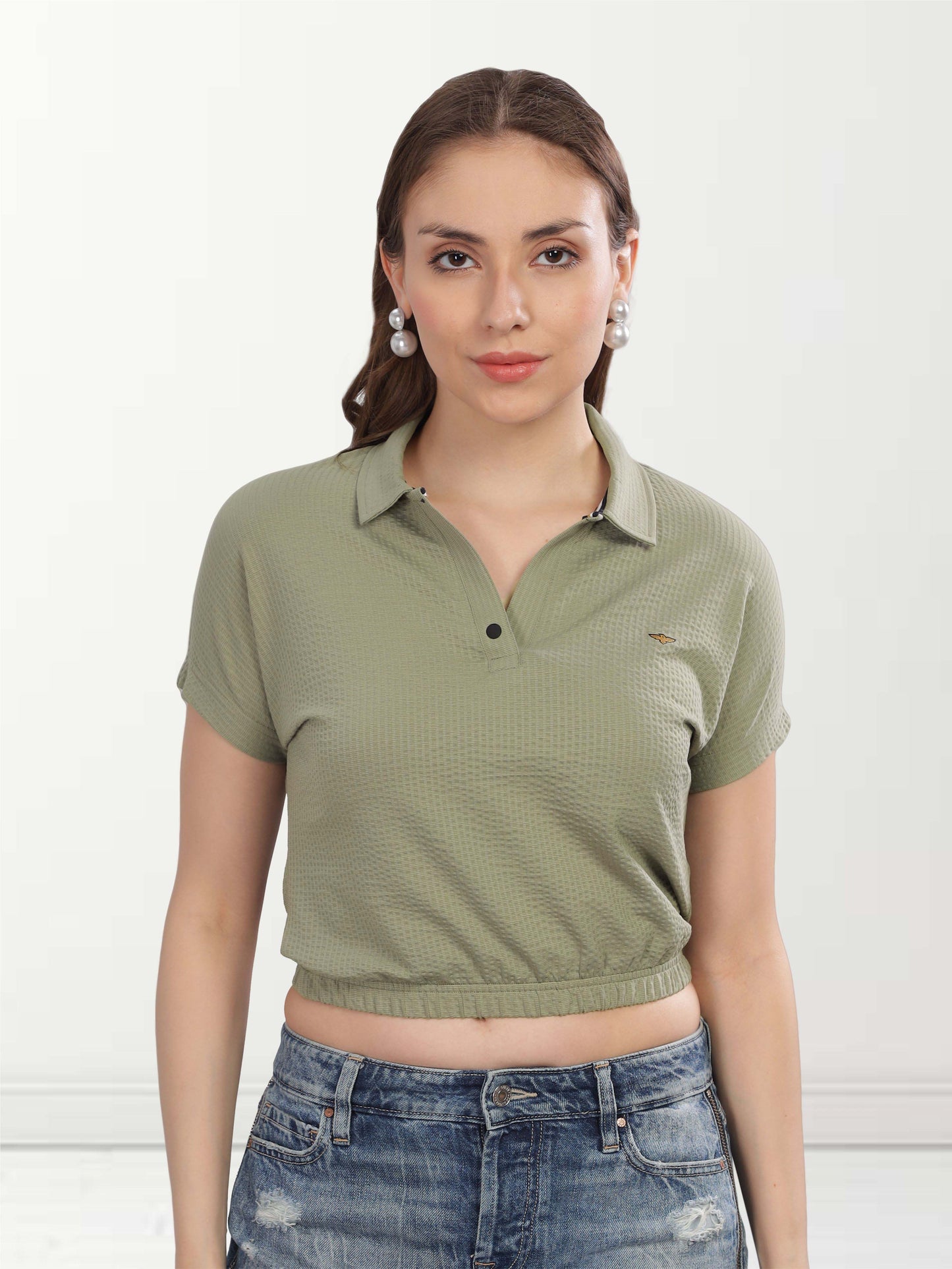 Moose Grey Women's Crop Tops