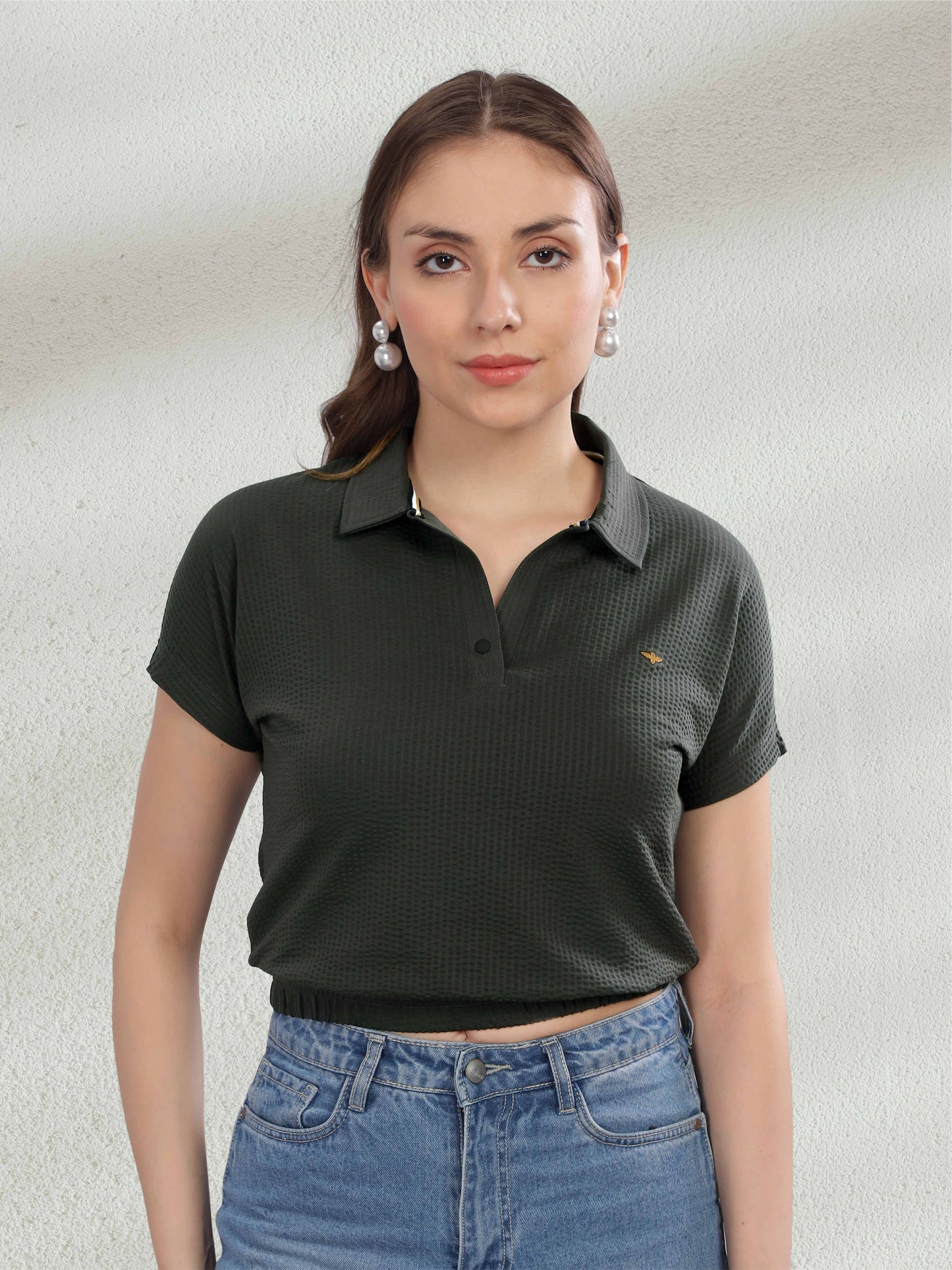 Dark Grey Women's Crop Tops