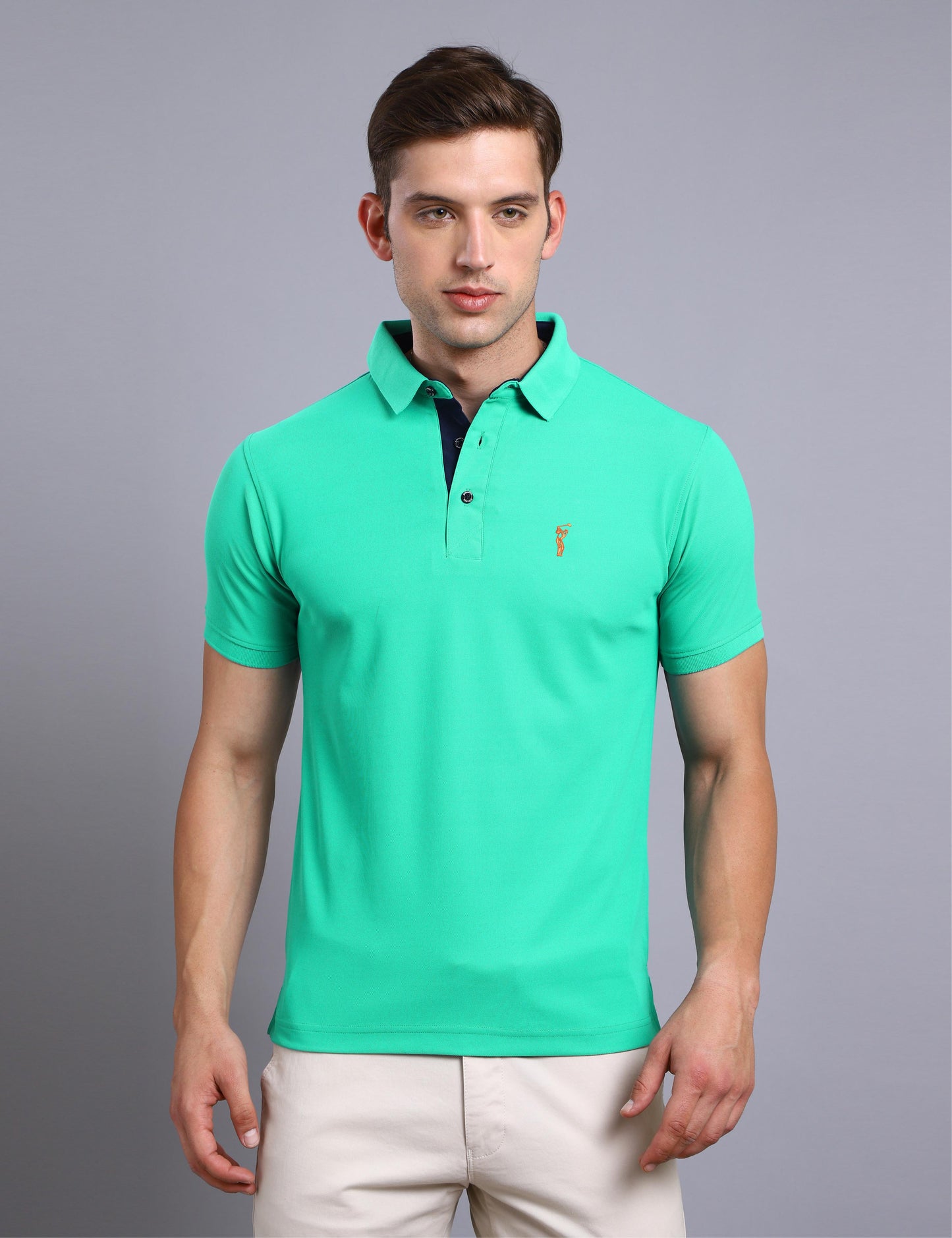 Jade Green Ant Print Golf Polo T-Shirts