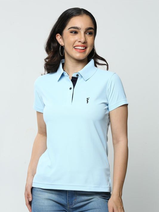 Ice Blue Women's Premium Golf Polo T-Shirt