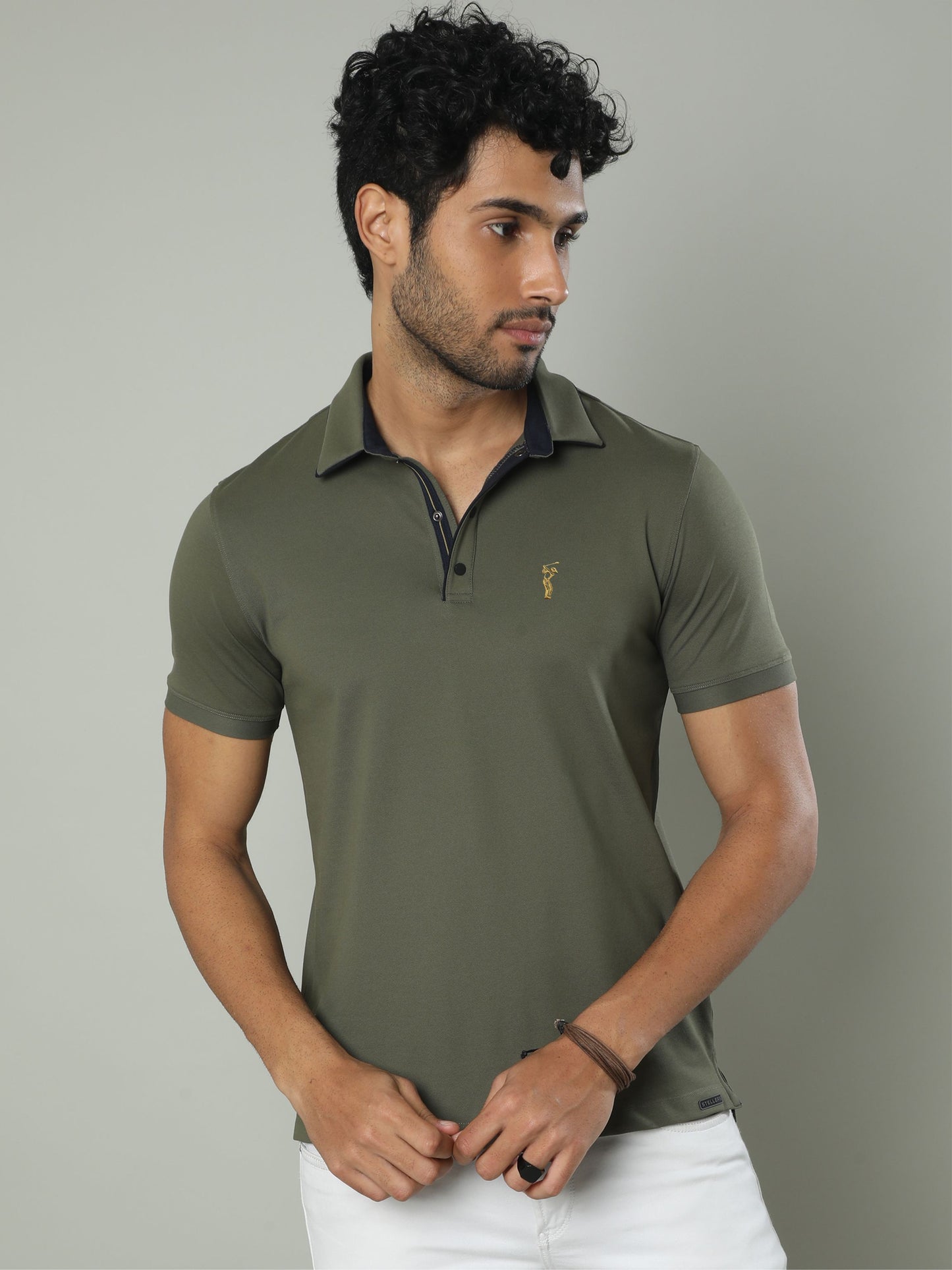 Drab Olive Premium Polo T-Shirt - SoftBerry PQ