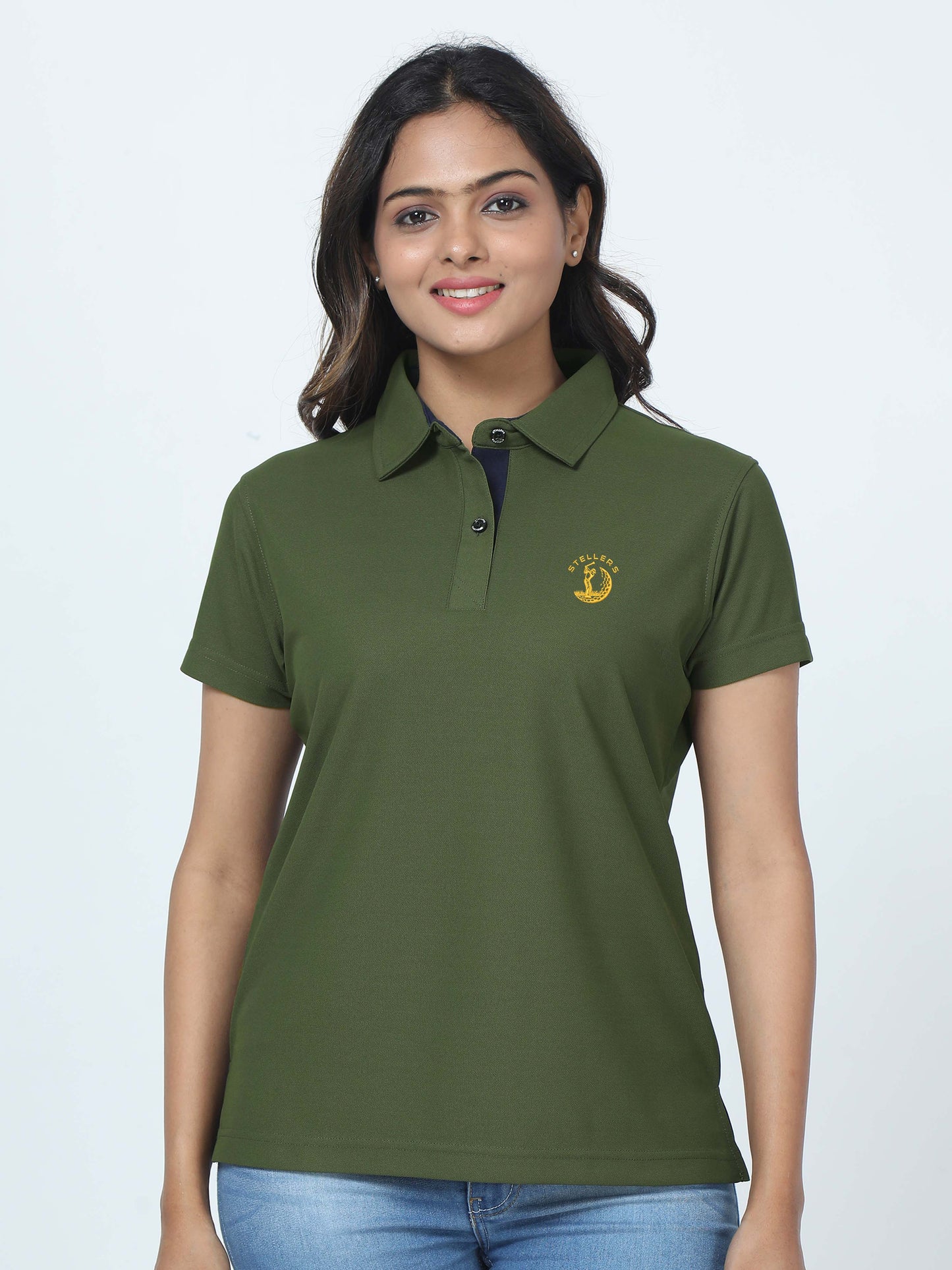 Olive Green Women's Golf Polo T-Shirts