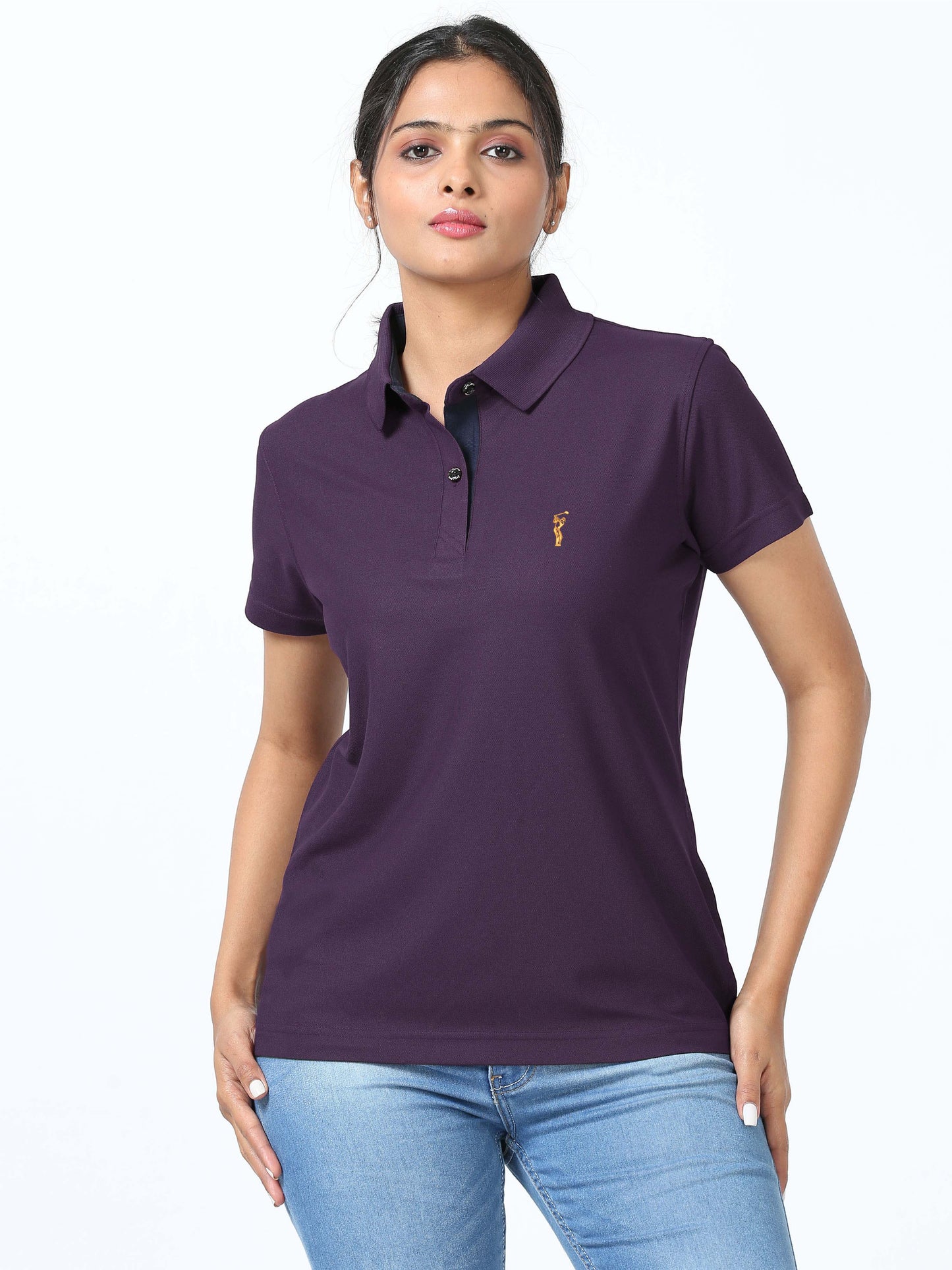 Black Current Women's Premium Golf Polo T-Shirt