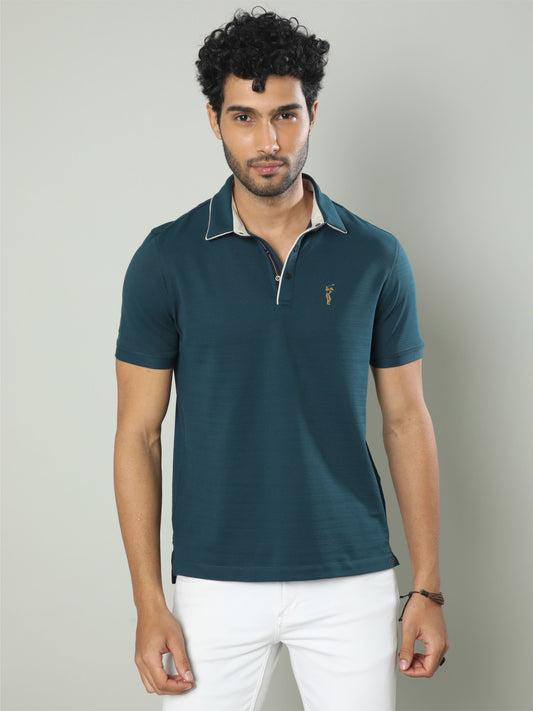 Teal Blue Premium Polo T-Shirt - Pique Crush