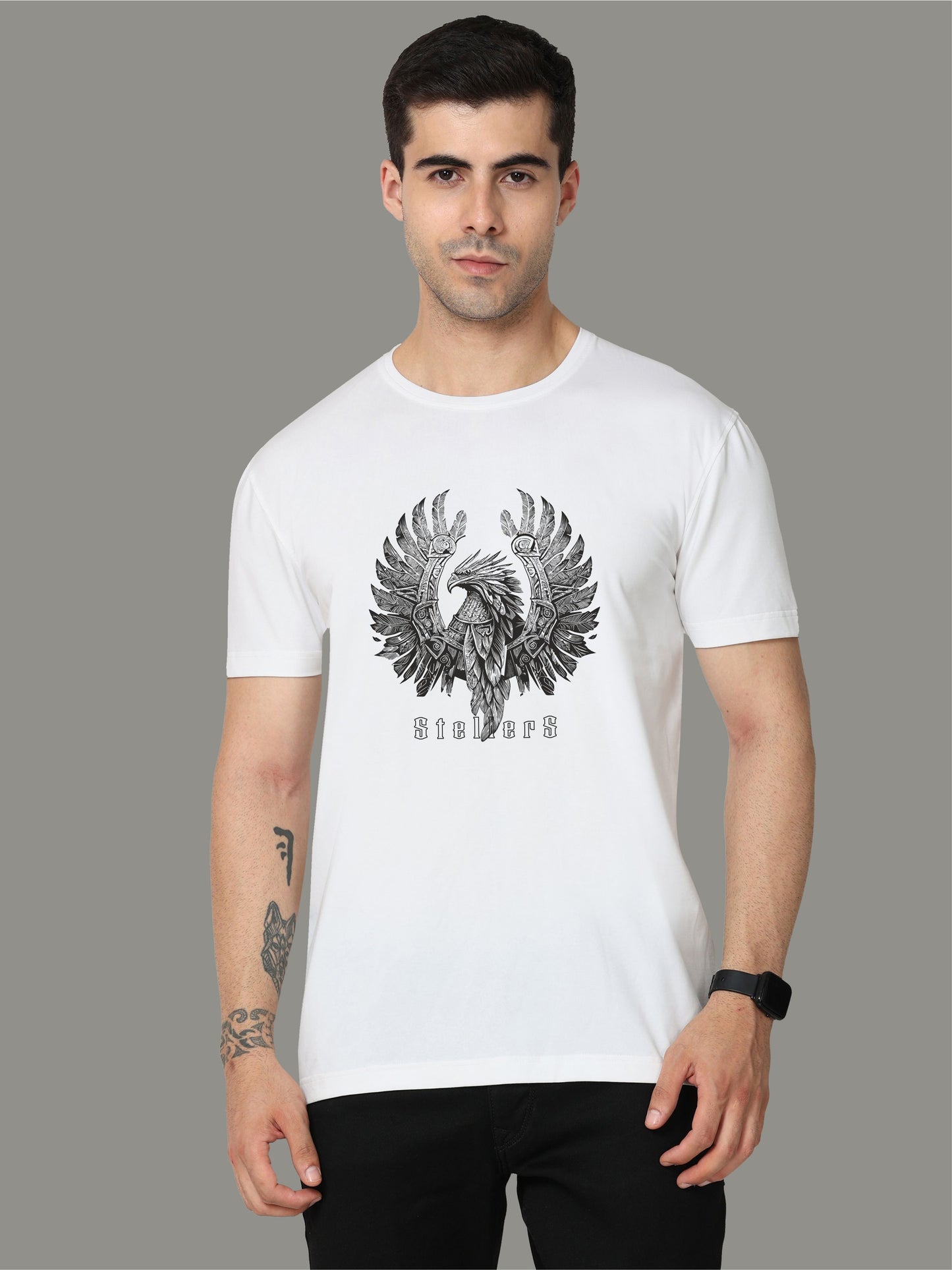 White Crew Neck T-Shirts Warrior