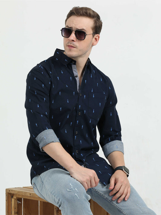 Navy Blue Premium Casual Shirt