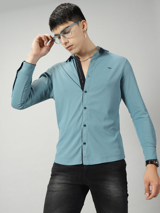 Nile Blue Premium Knitted Shirts