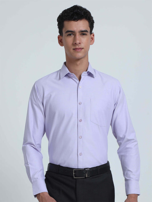 Light Purple Premium Oxford Office Formals-Plus Size