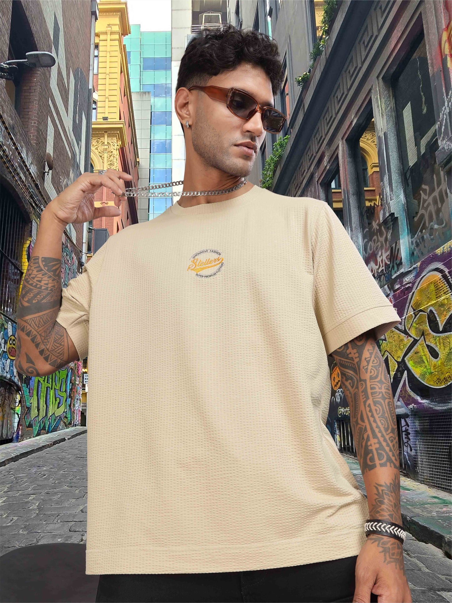 Beige Men's Oversize T-Shirt