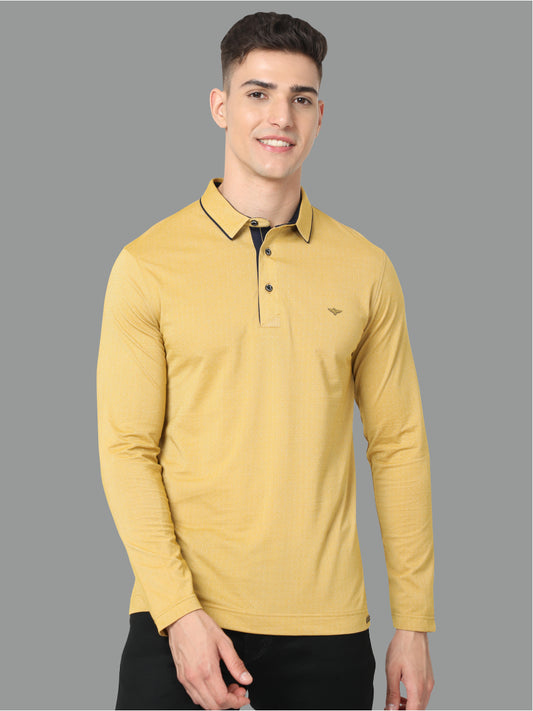 Mustard Dropman Classic Polo T-Shirt Full Sleeve