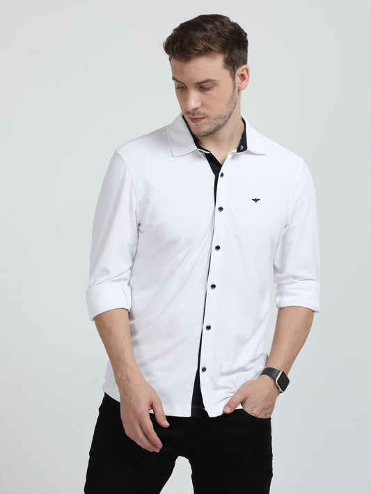 Stellers Men's Regular Fit Shirt | Fea-Shirts-White