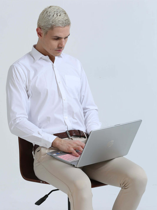 White Premium Poplin Office Formals