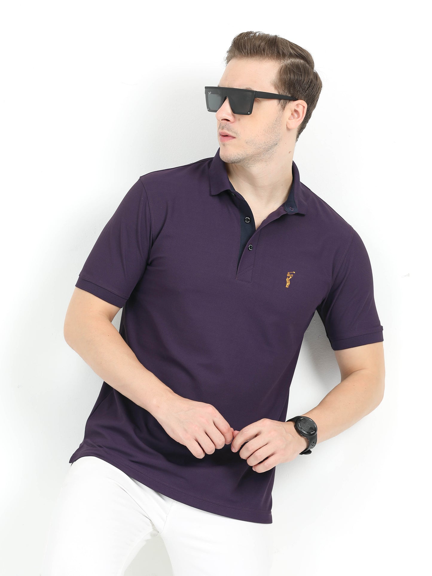 Black Current Premium Golf Polo T-Shirt