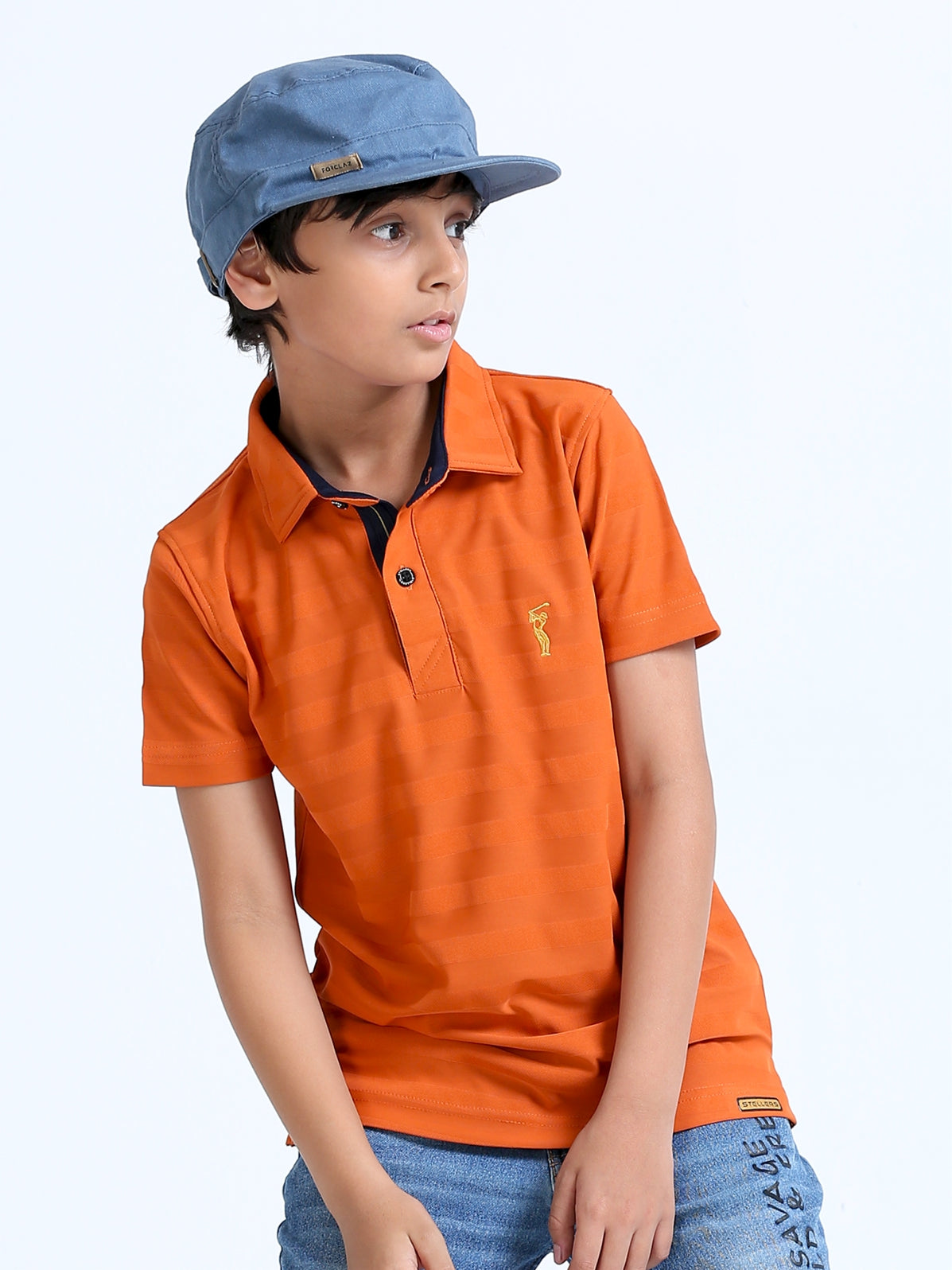 Russet Sublimation Stripes Polo T-Shirt