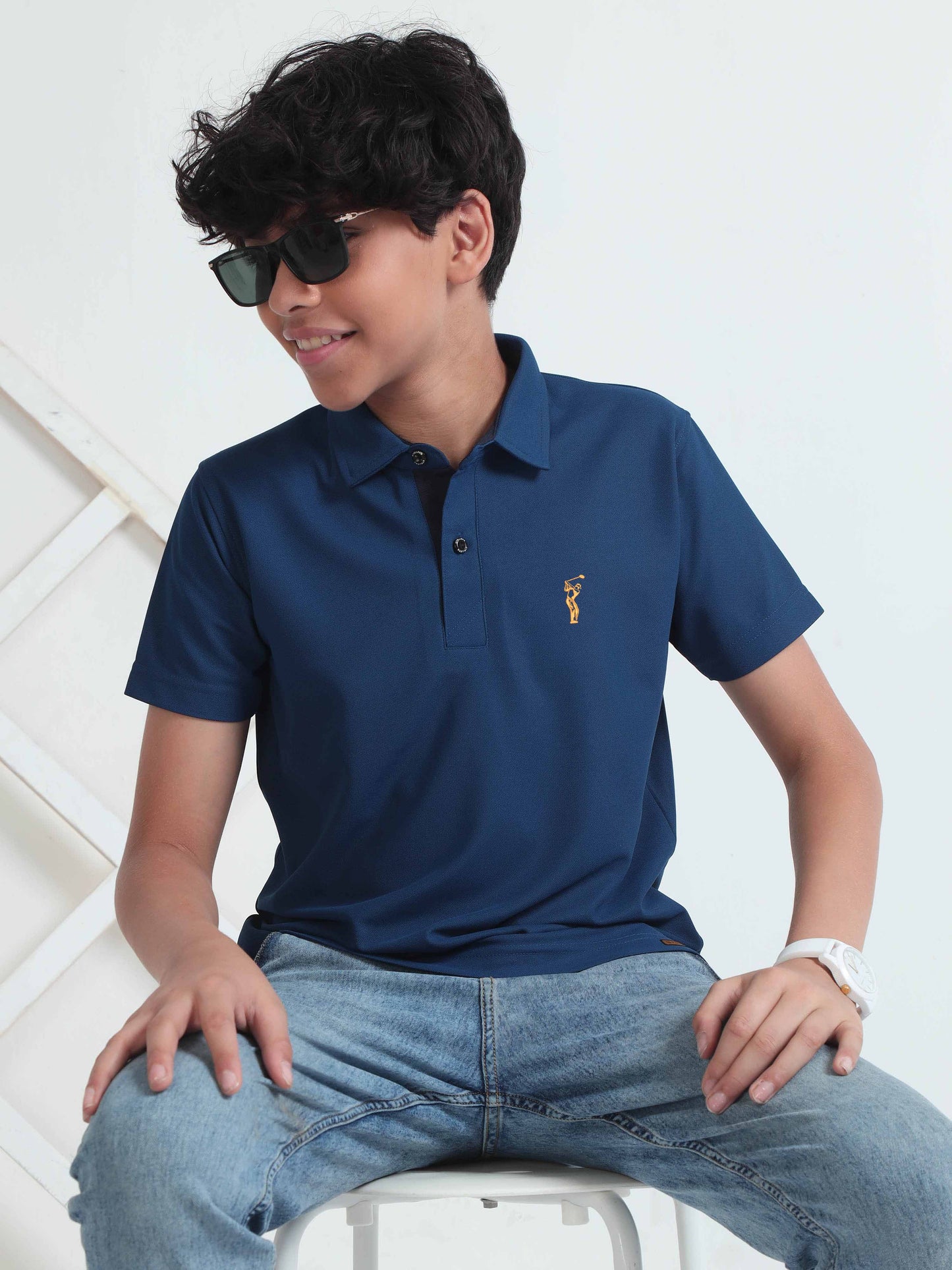 Teal Blue Premium Golf Polo T-Shirt