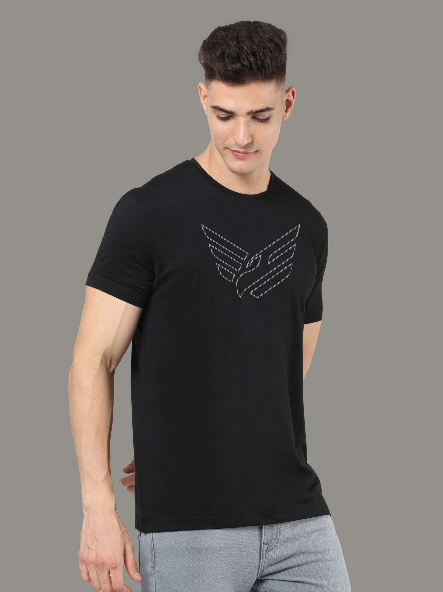 Black Crew Neck T-Shirts Dot Eagle