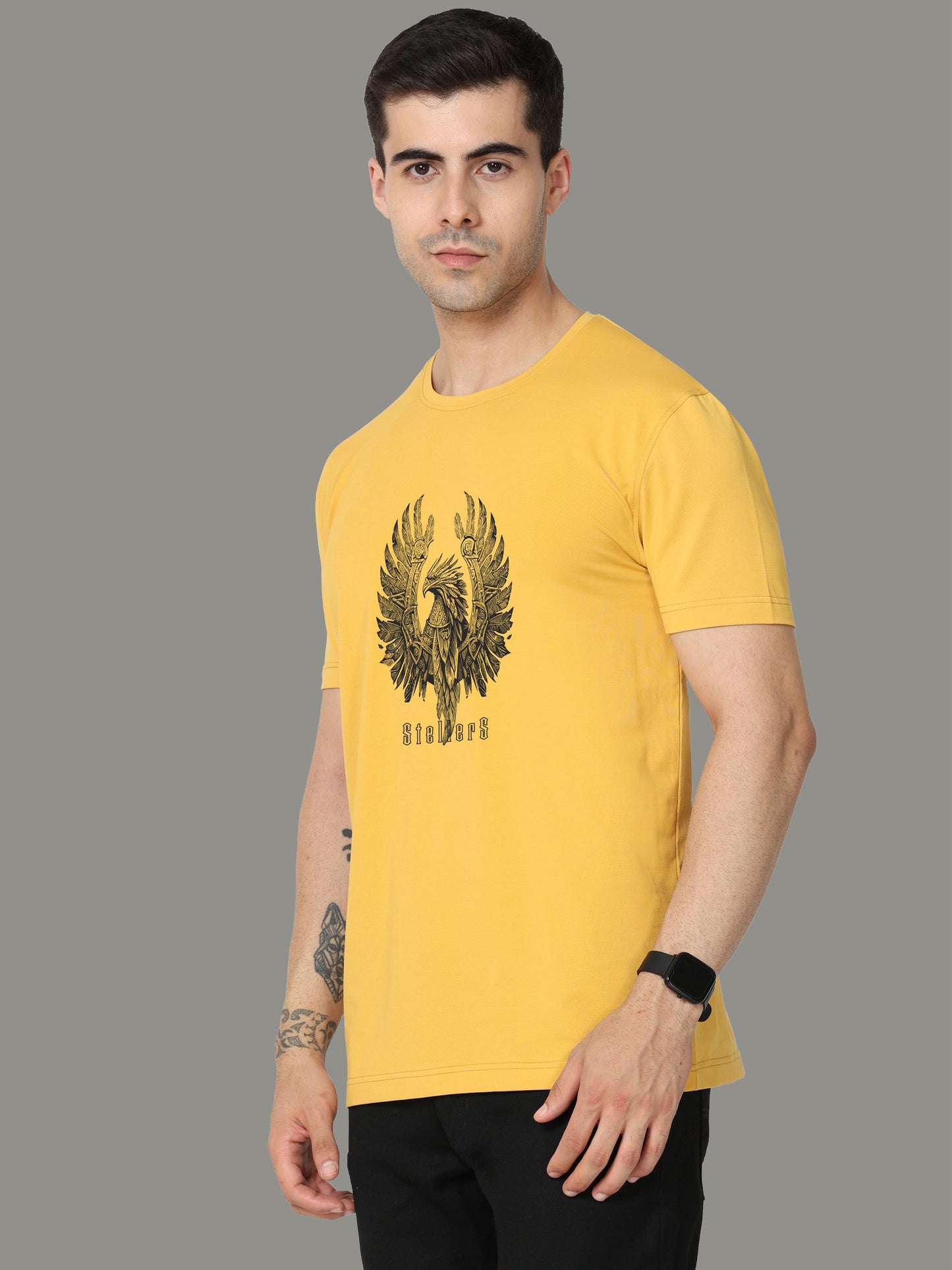 Mustard Crew Neck T-Shirts Warrior