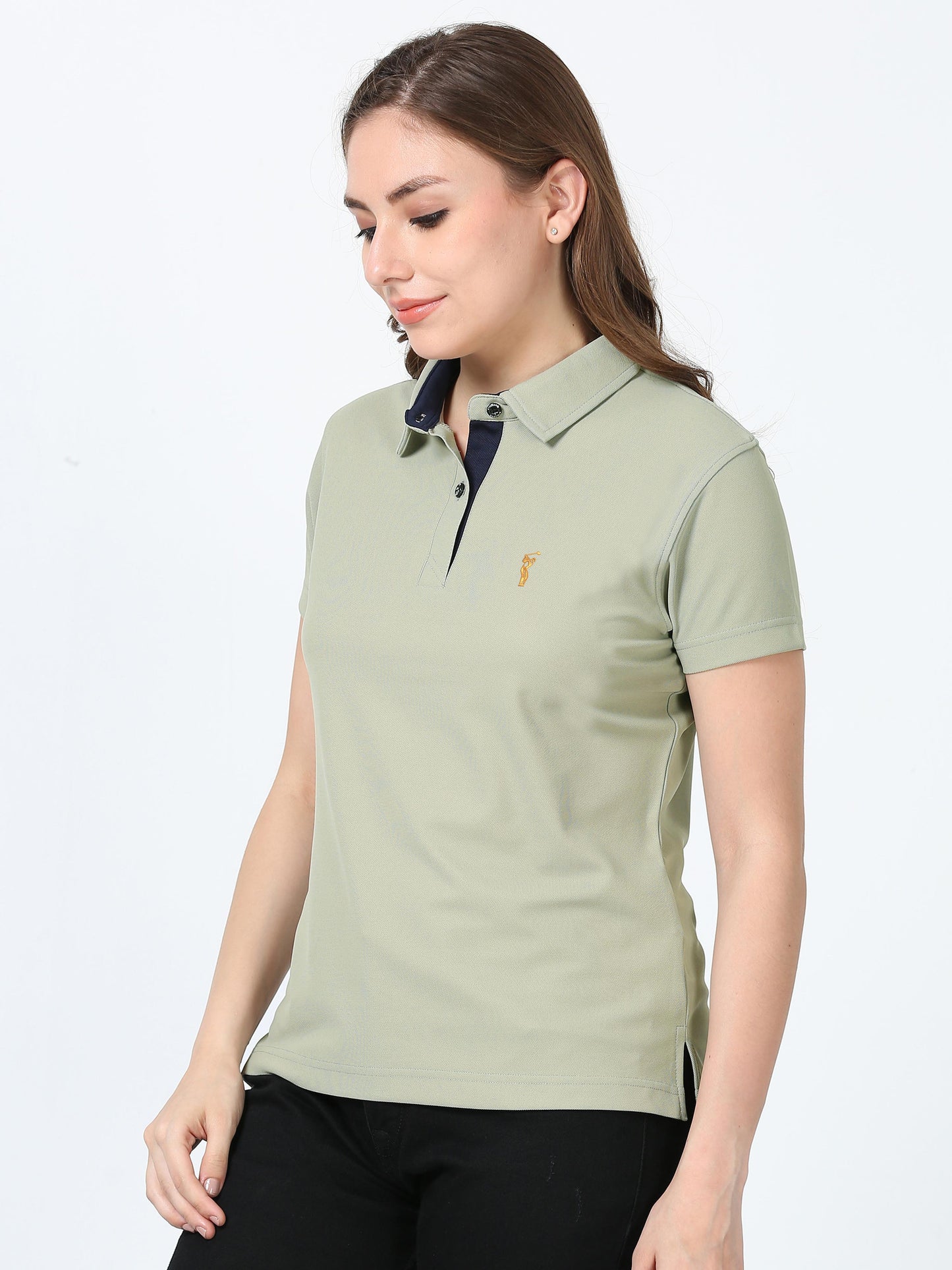 Moose Grey Women's Premium Golf Polo T-Shirt