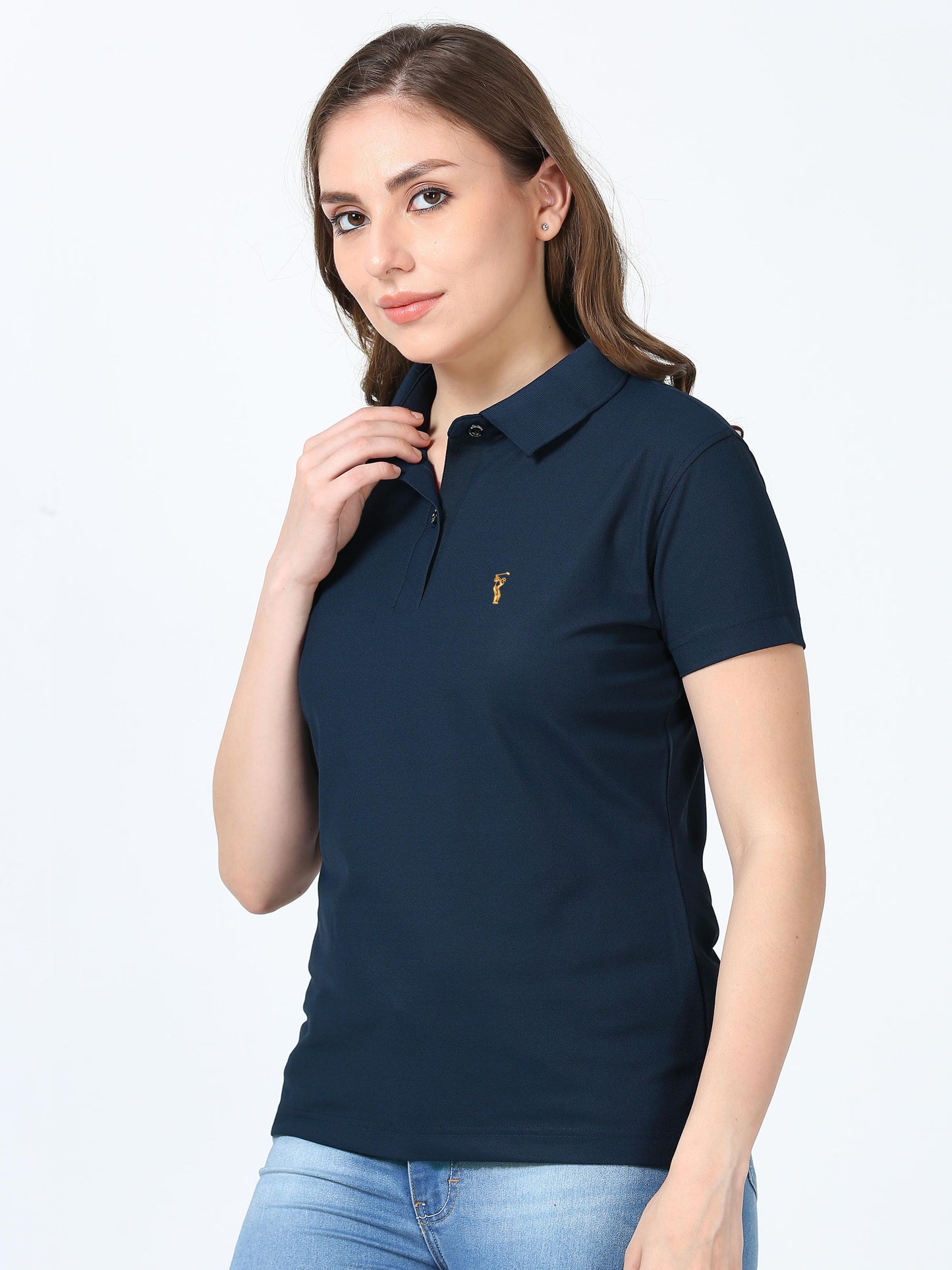 Navy Blue Women's Premium Golf Polo T-Shirt