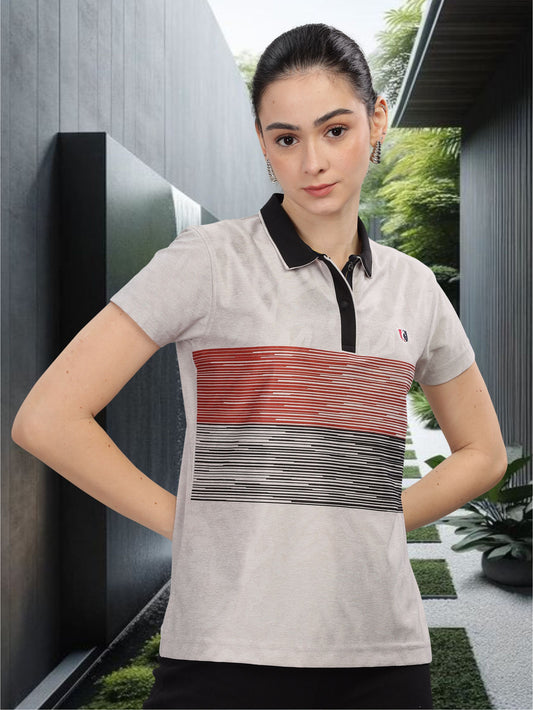 Grey Women Active Wear Polos