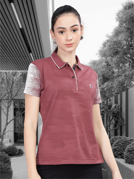 Mauve Women Active Wear Polos