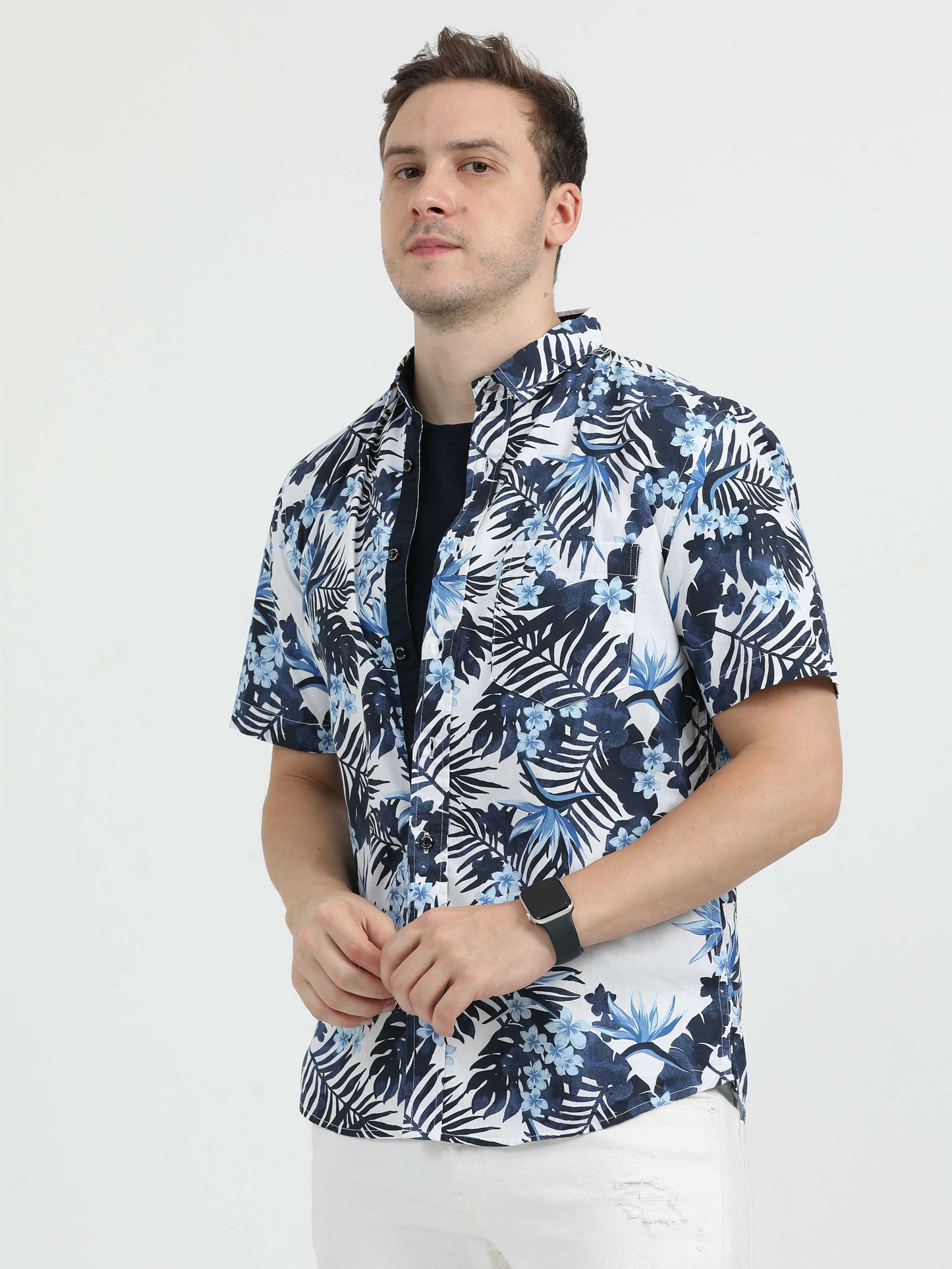 Blue Premium Holiday Casual Shirt