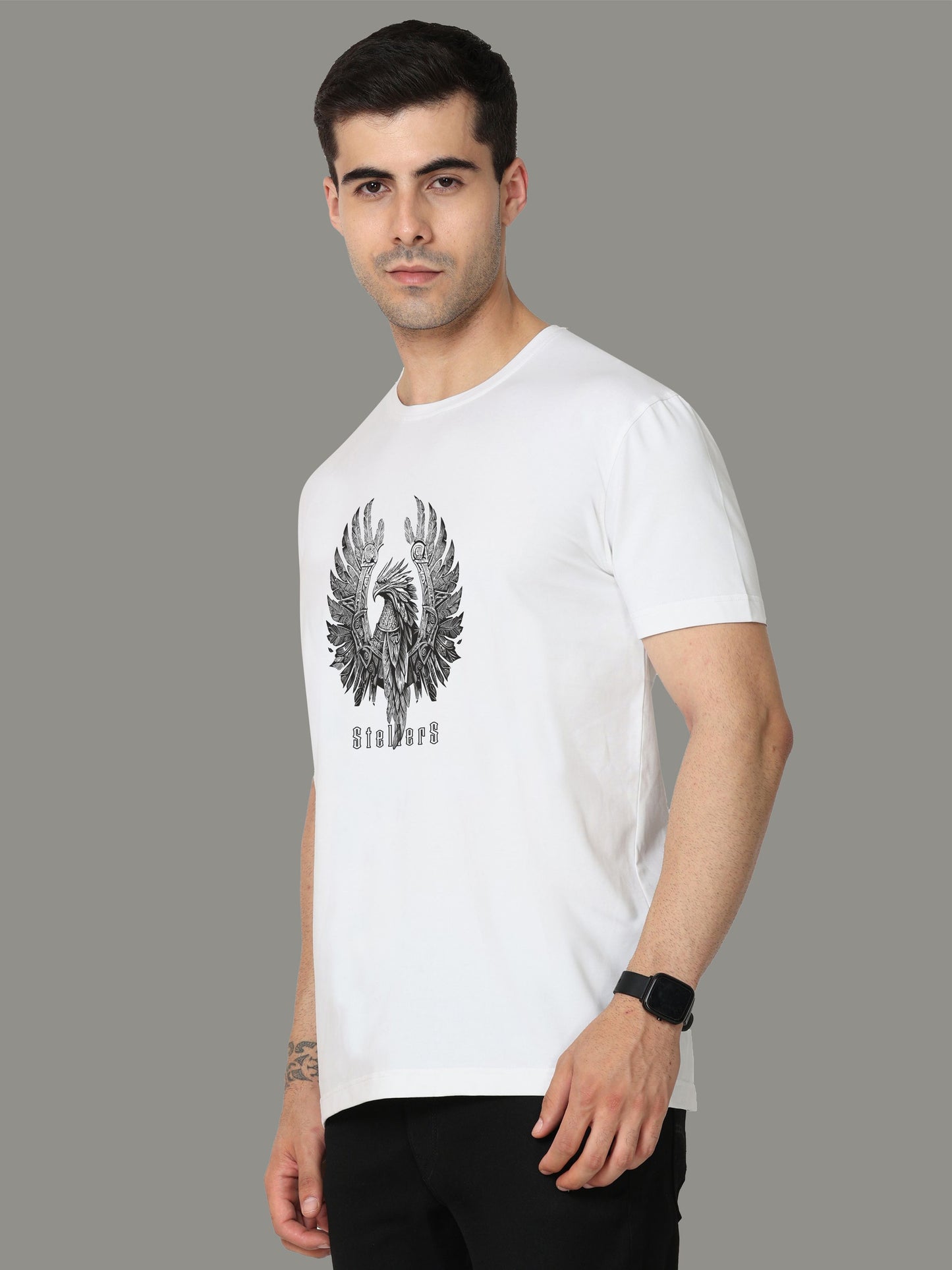 White Crew Neck T-Shirts Warrior