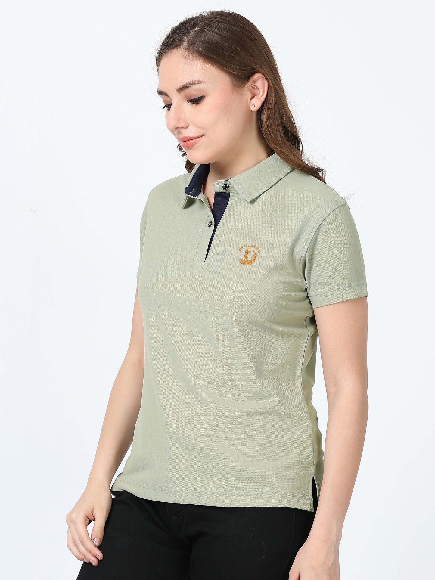 Moose Grey Women's Golf Polo T-Shirts