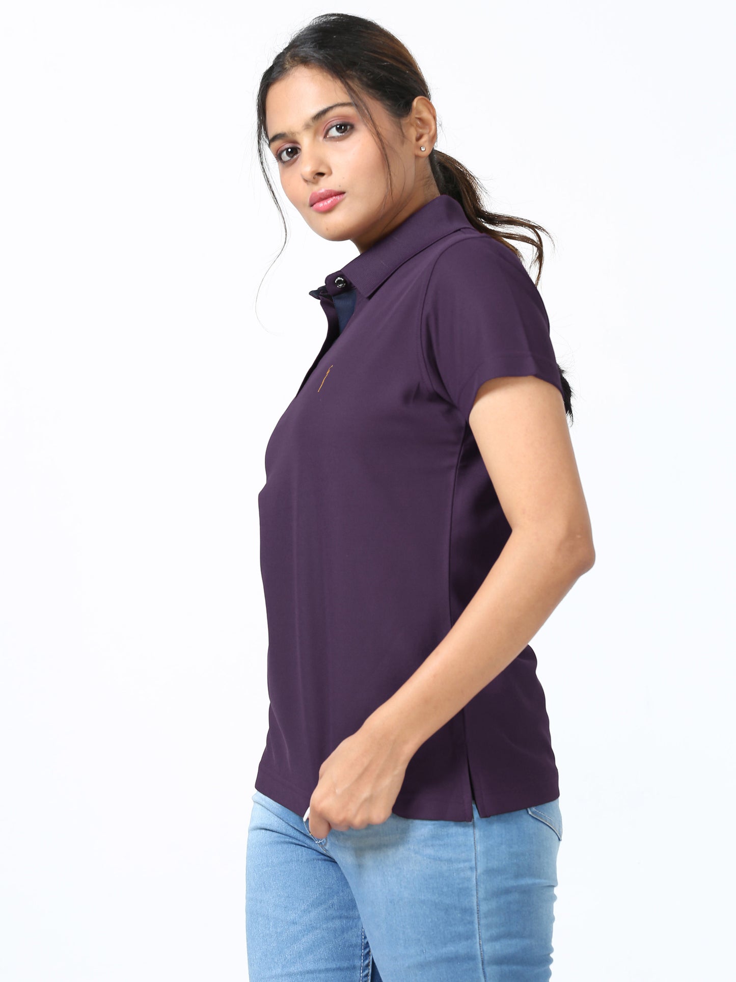 Black Current Women's Premium Golf Polo T-Shirt