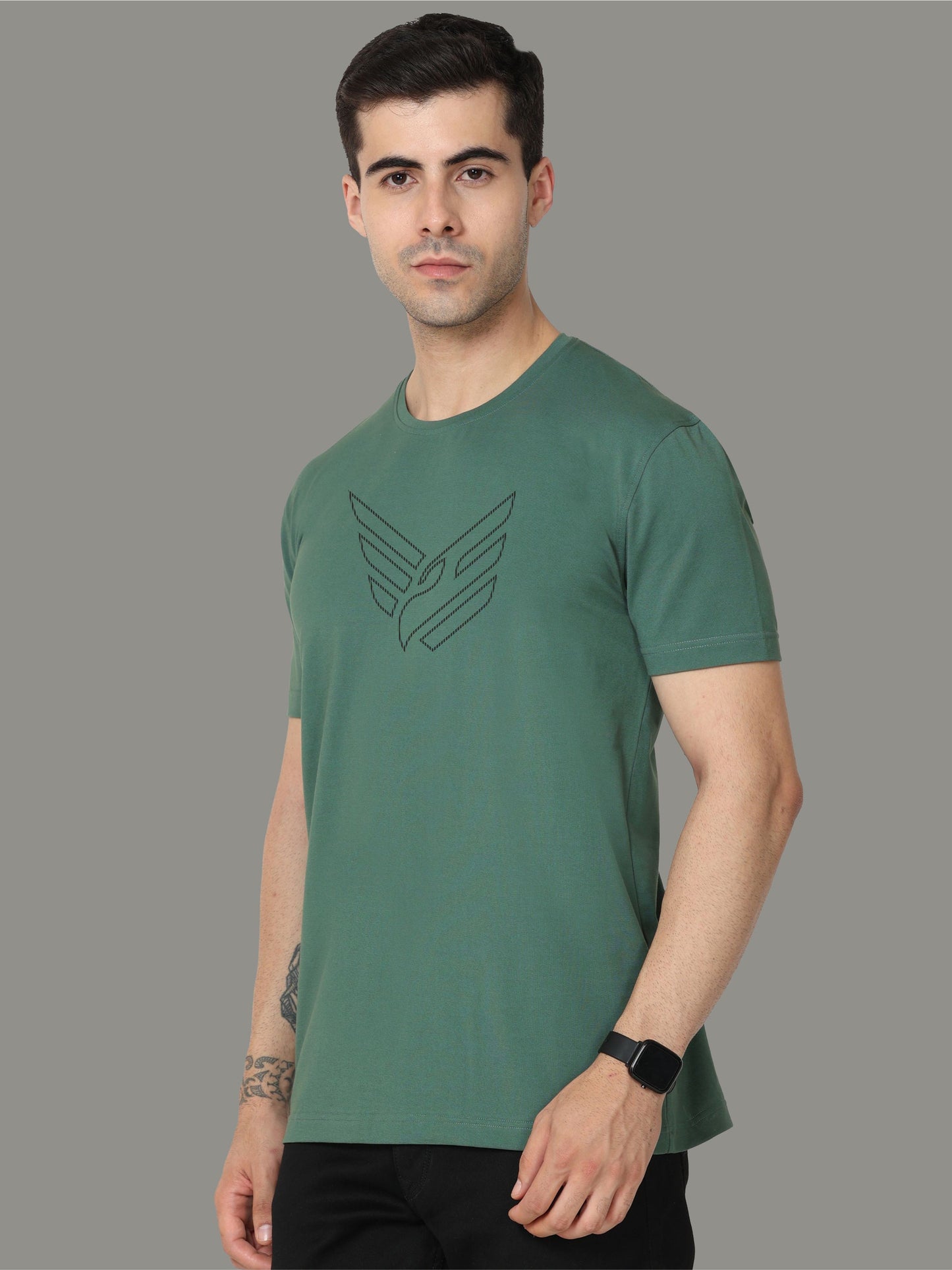 Aqua Green Crew Neck T-Shirts Dot Eagle