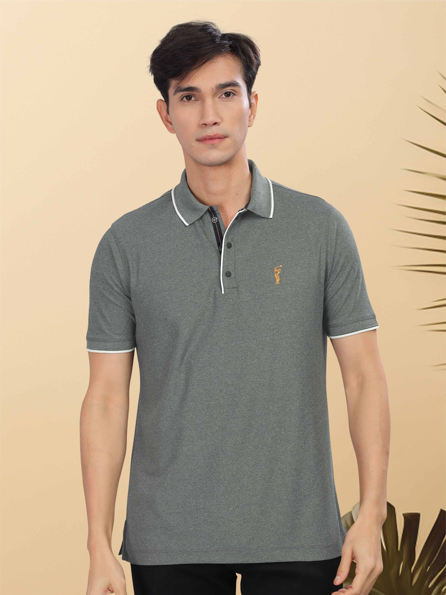 Charcol Grey Tipping Polo Shirt