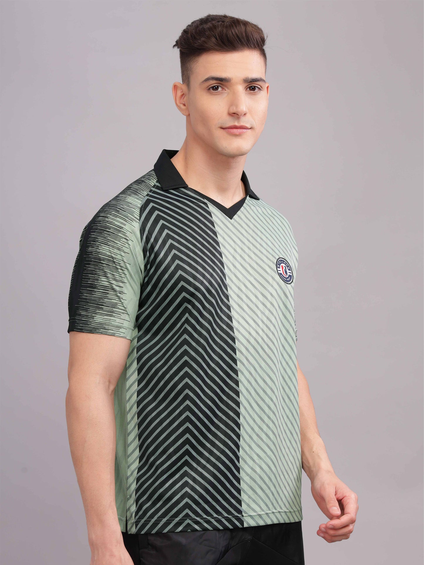 Green Mens Printed Active Wear