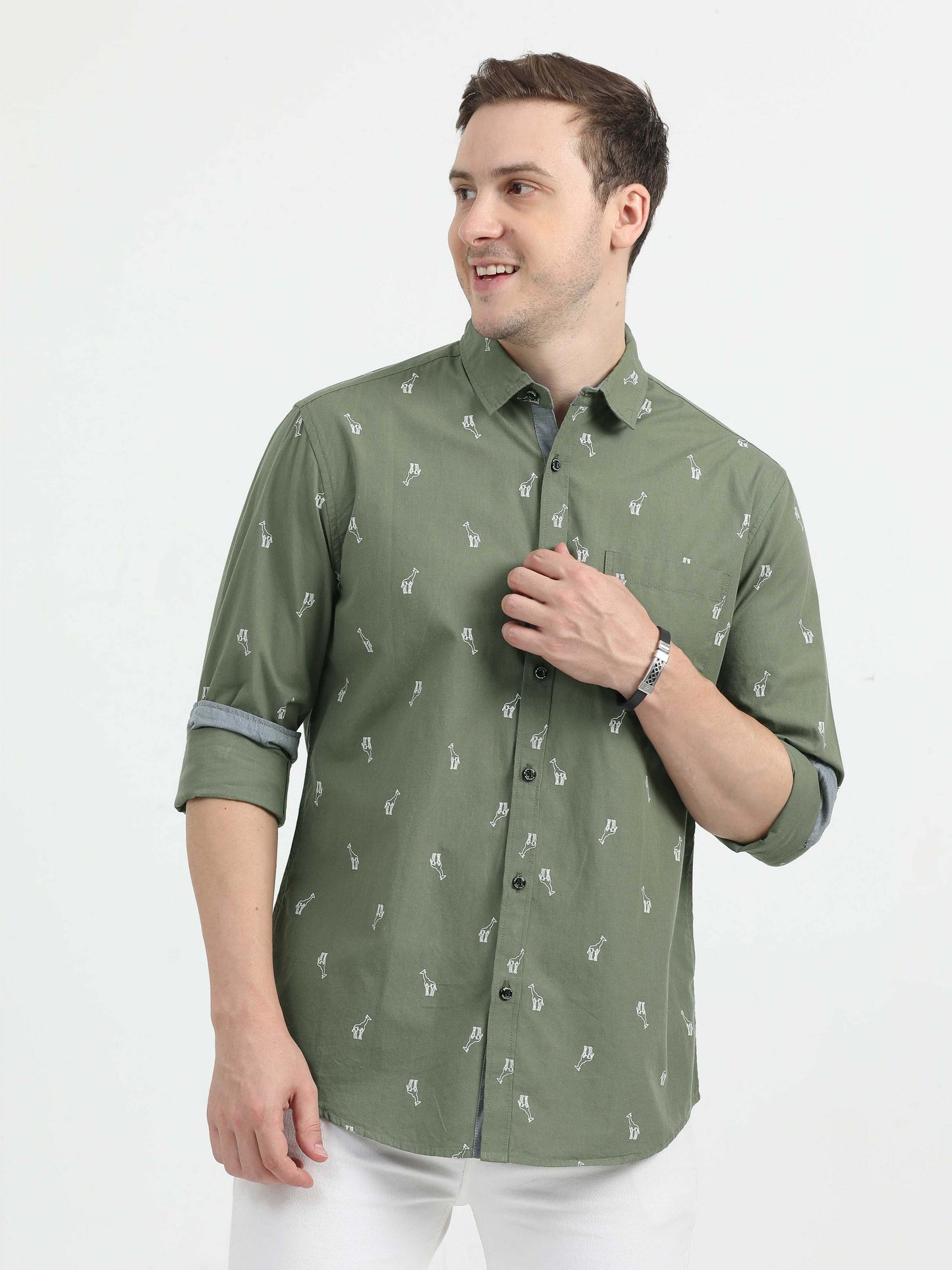 Olive Green Premium Casual Shirt