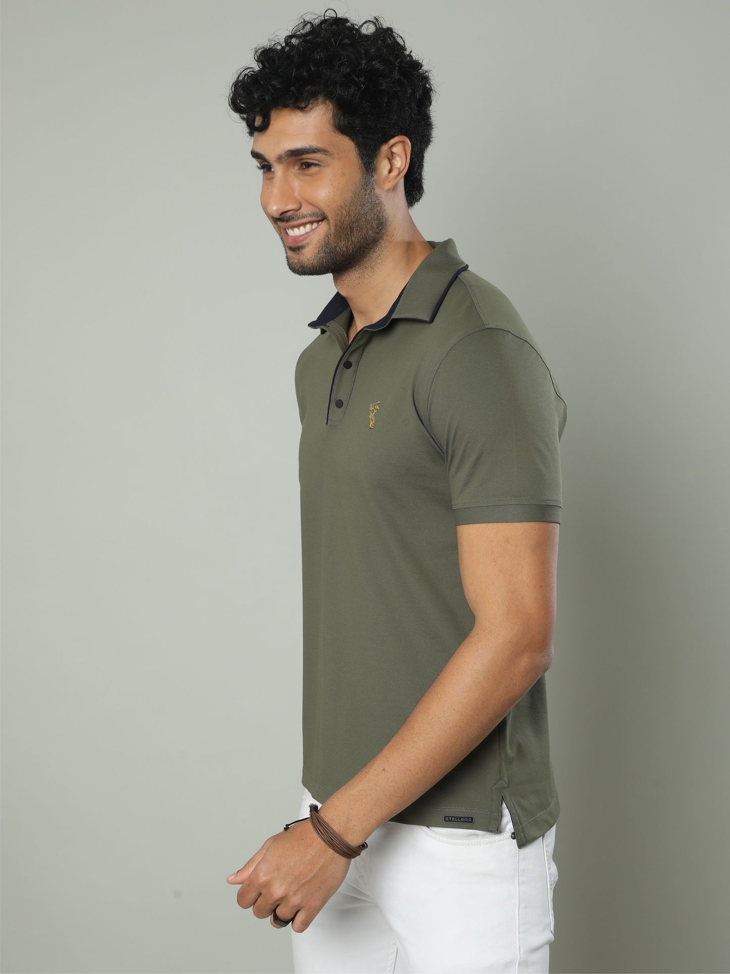 Drab Olive Premium Polo T-Shirt - SoftBerry PQ