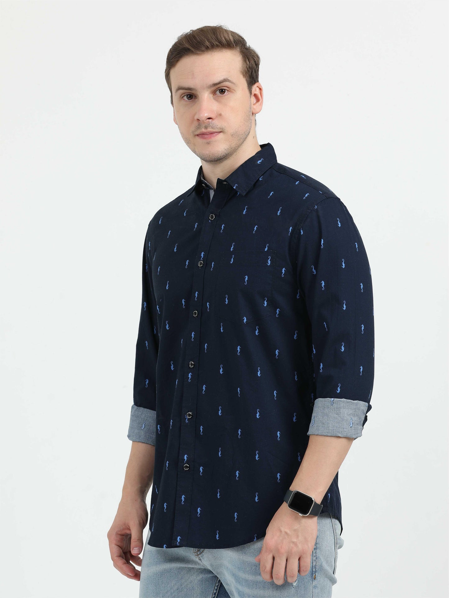 Navy Blue Premium Casual Shirt