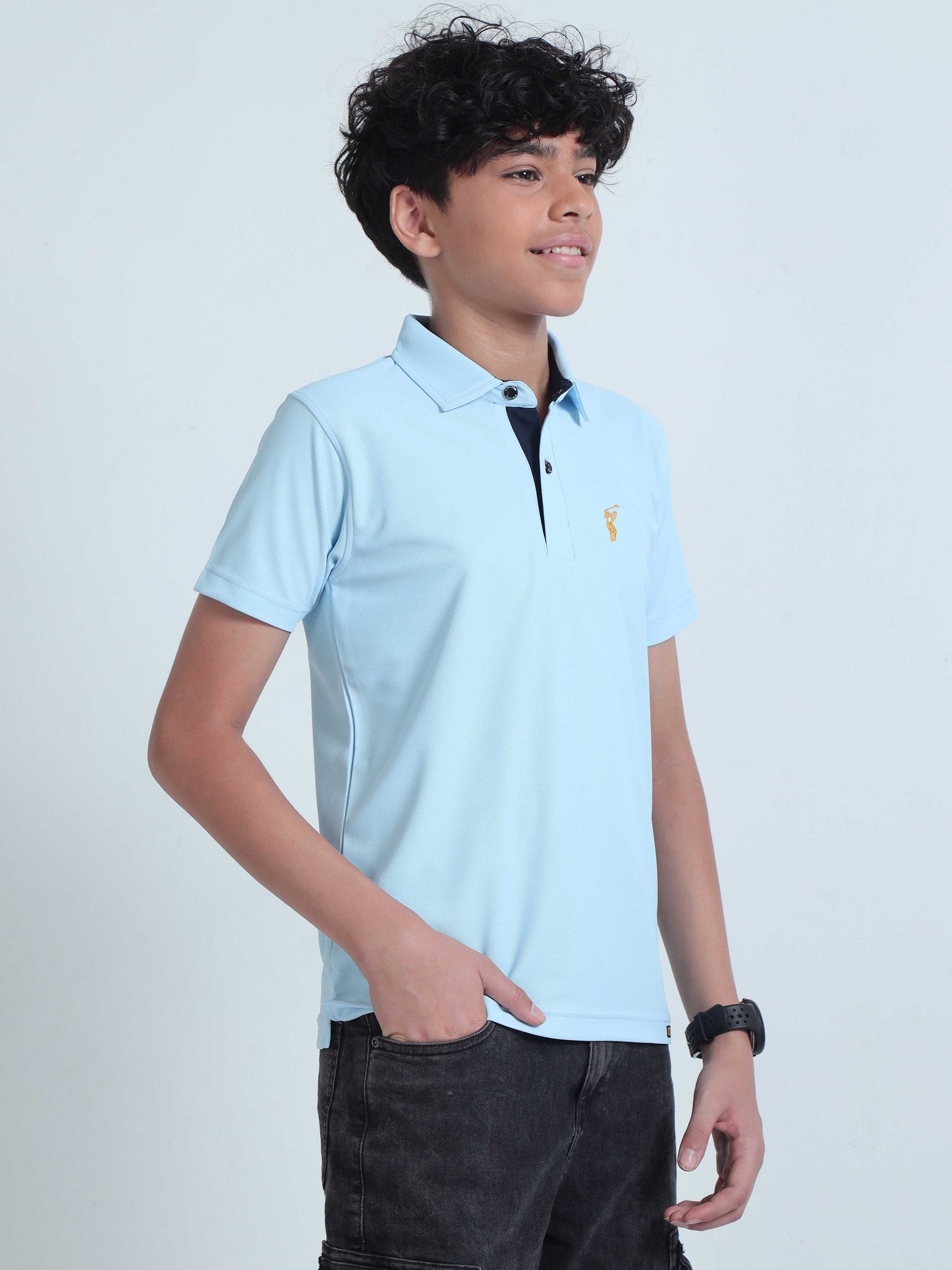 Ice Blue Premium Golf Polo T-Shirt