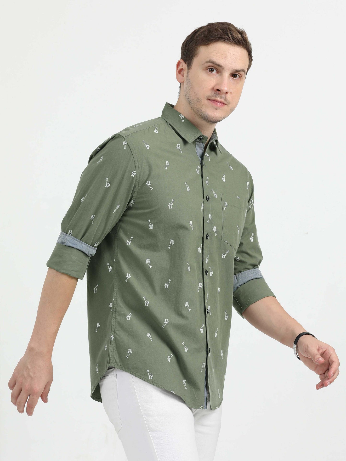 Olive Green Premium Casual Shirt