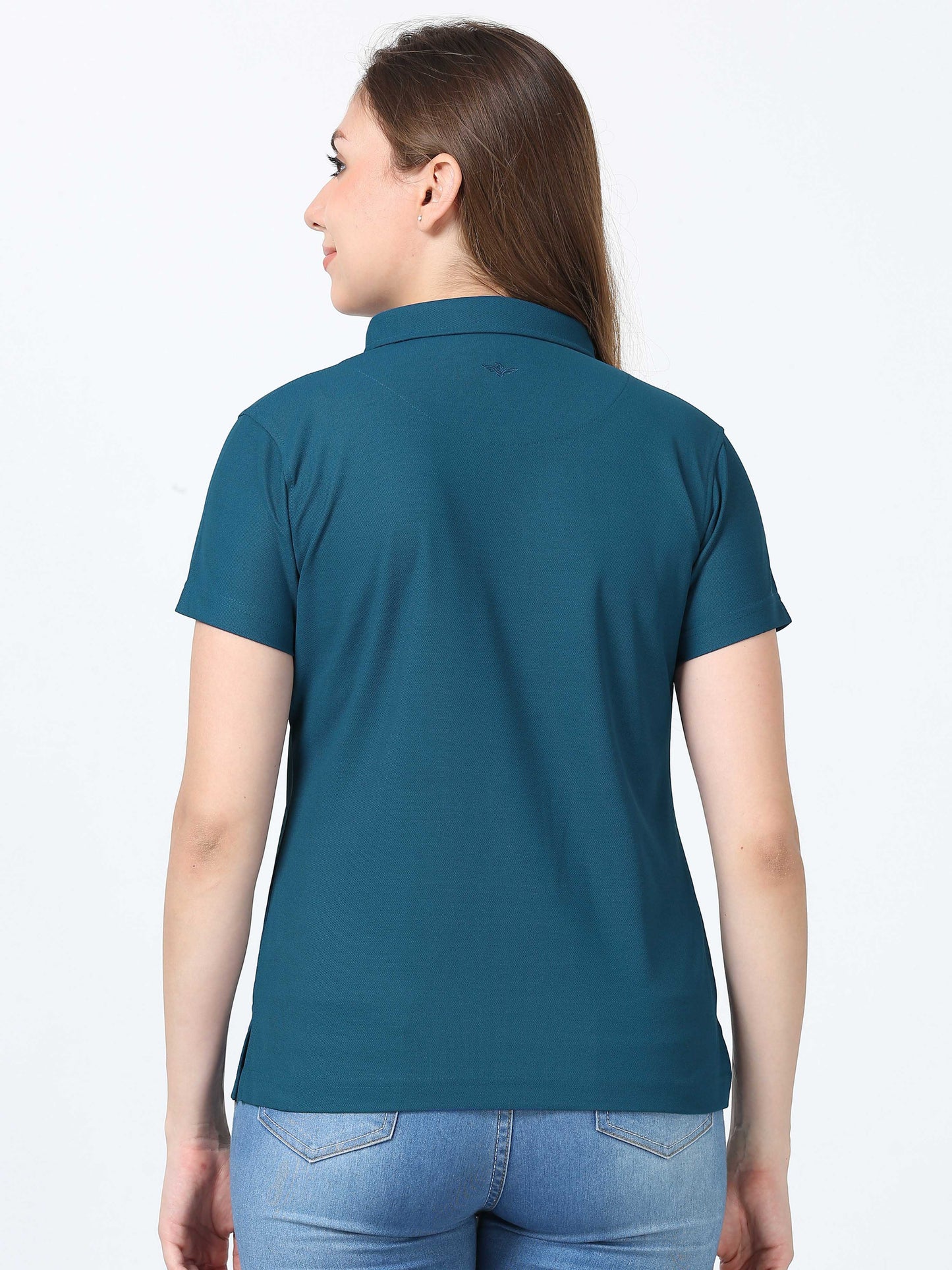 Teal Blue Women's Premium Golf Polo T-Shirt