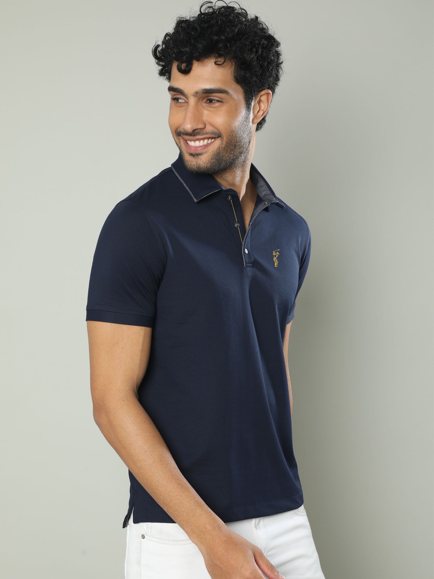 Navy Blue Premium Polo T-Shirt - SoftBerry PQ