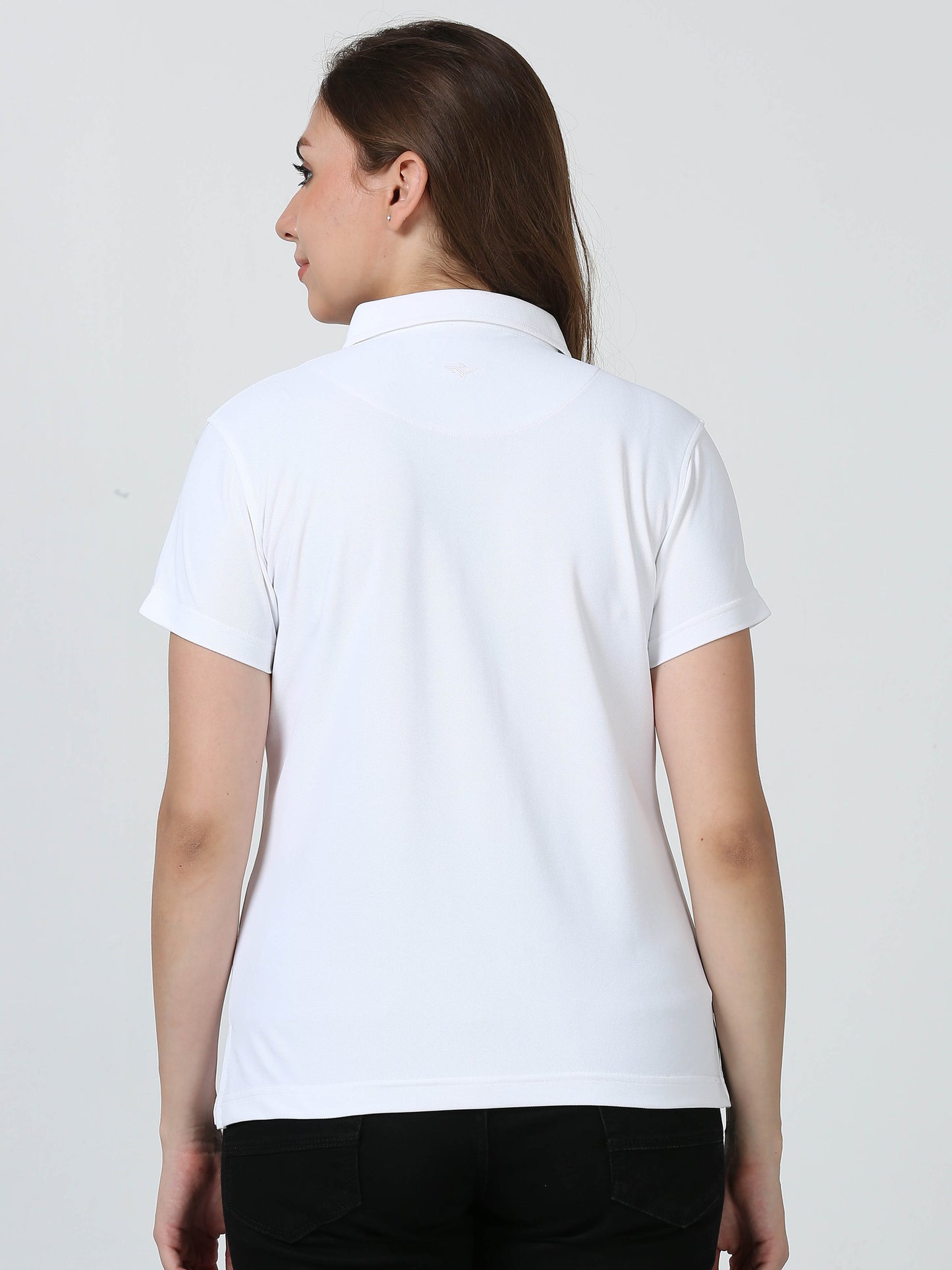 White Women's Premium Golf Polo T-Shirt