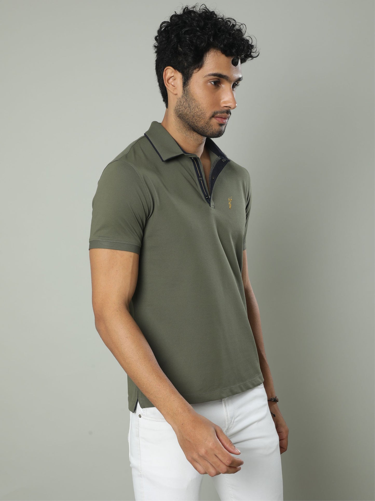 Drab Olive Premium Polo T-Shirt - SoftBerry PQ