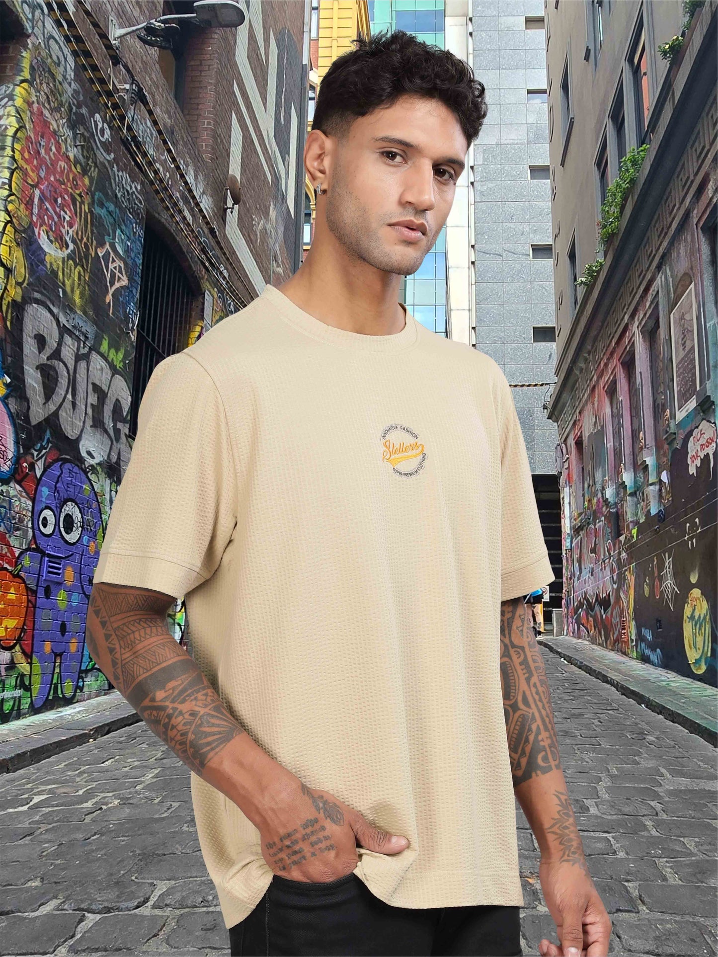 Beige Men's Oversize T-Shirt